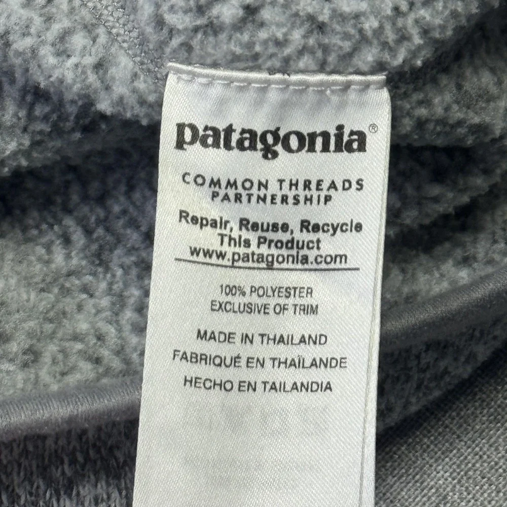 Patagonia Better Sweater Fleece 1/4 Zip Jacket Mens Small Gray Northstar Logo